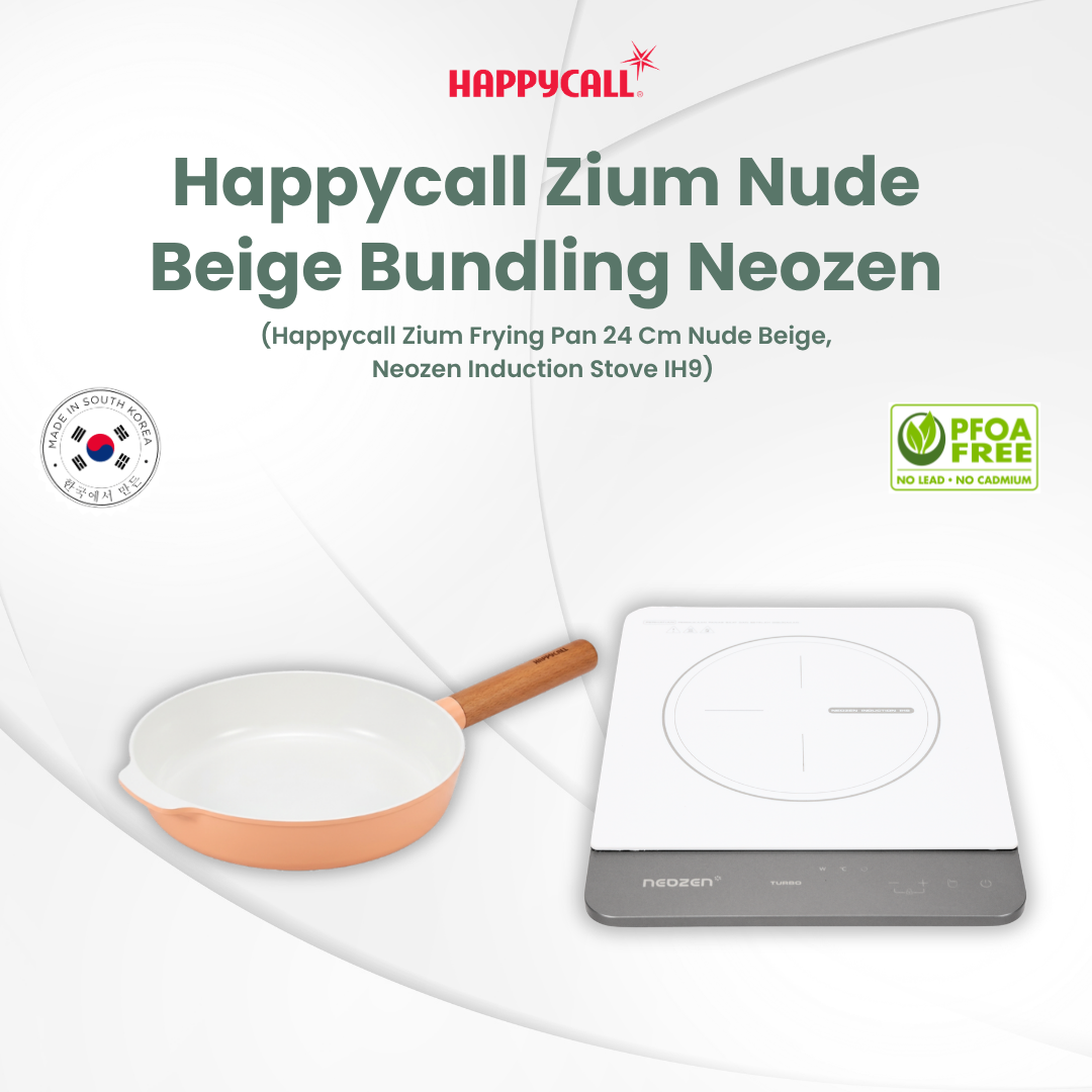 Happycall Zium IH POT 18CM NEUTRAL BEIGE + NEOZEN INDUCTION STOVE IH9